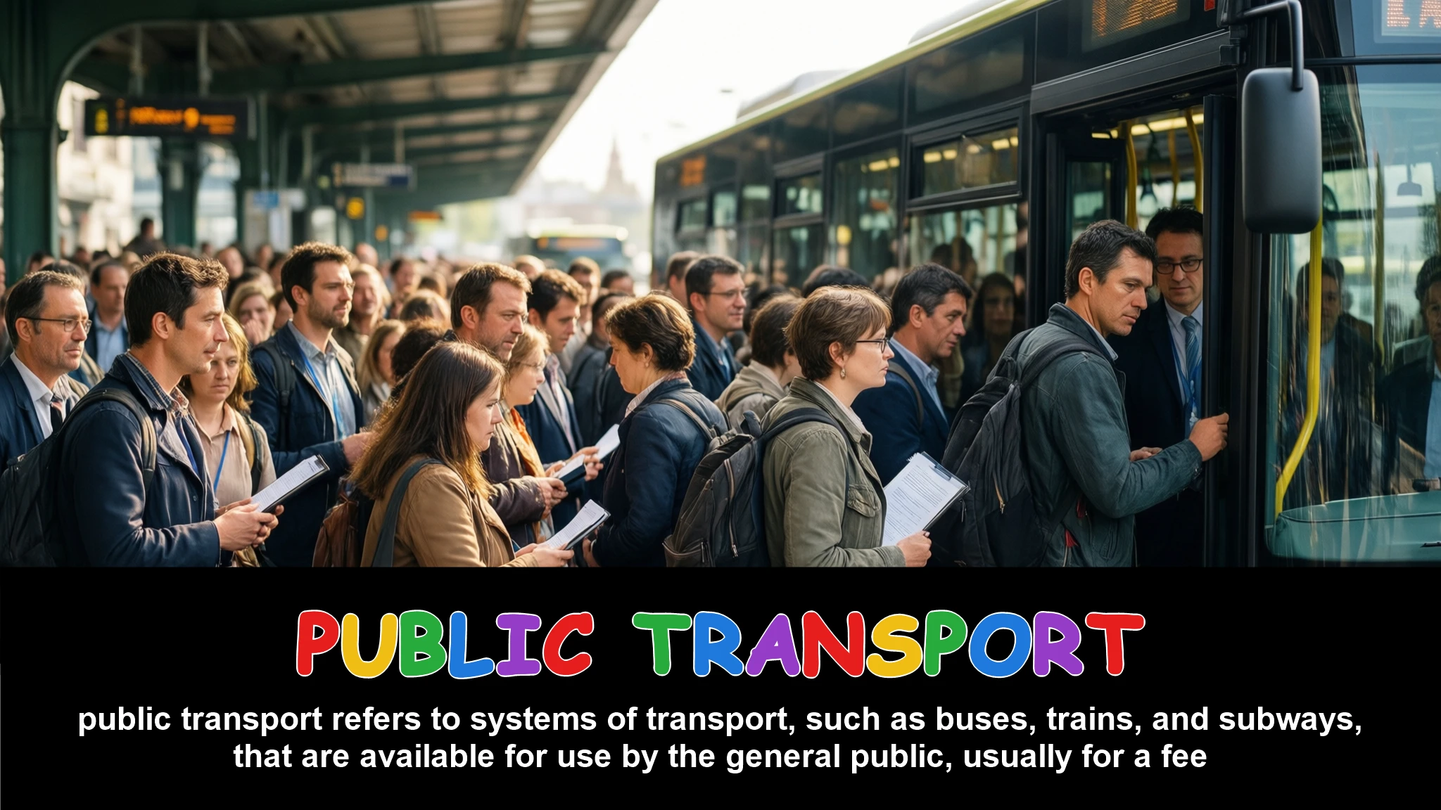 English Illustration for public transport